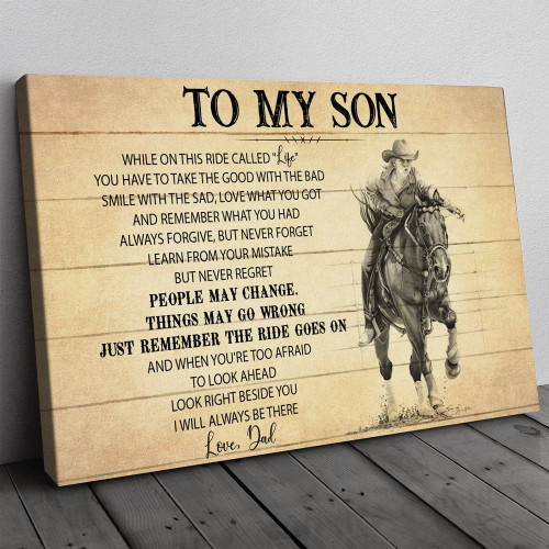 Gift For Son From Dad, Horse Riding Son Gift, On This Ride Horse Canvas