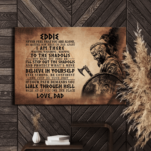 Personalized Gift For Son From Dad Viking Believe In Yourself Canvas