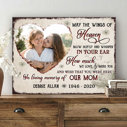Memorial Sympathy May The Wind OF Heaven Personalized Canvas