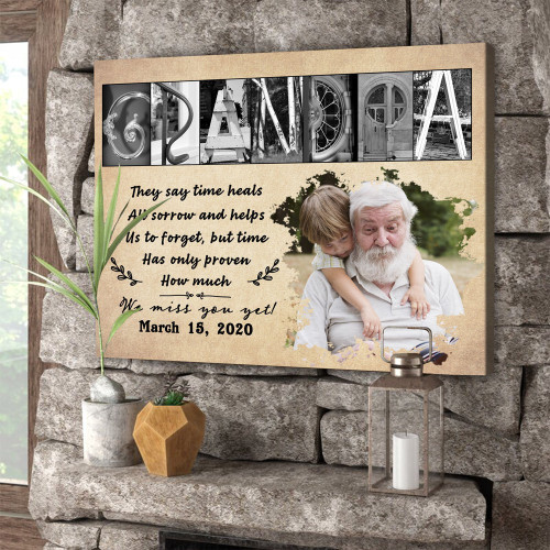 Grandpa Memorial Gift How Much We Miss You Yet Personalized Canvas