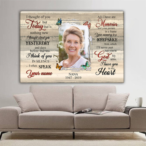 Grandma I Thought Of You Today Memorial Personalized Canvas