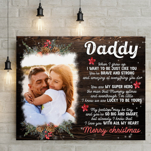 Personalized Christmas Gift For Dad You Are My Super Hero Canvas