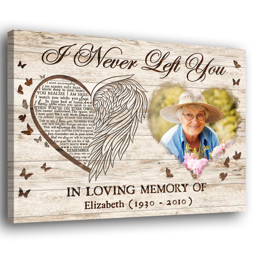 Angel Wings Memorial Sympathy Loss Of Mom Dad Personalized Canvas