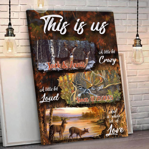 Anniversary Couple Gift This Is Us Deer Hunting Personalized Canvas