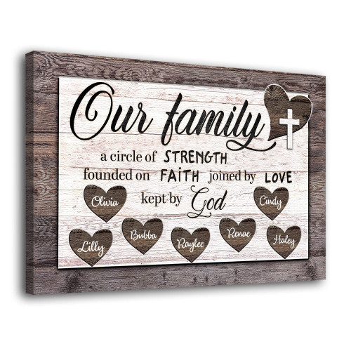 Family Kept By God Motivation Personalized Canvas