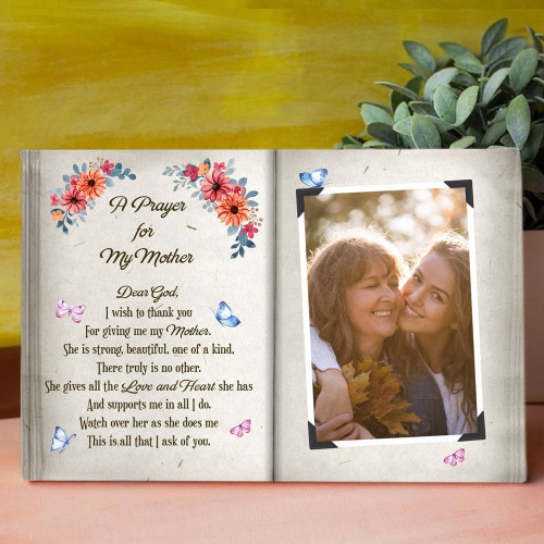Personalized Gift For Mom A Prayer For My Mother Book Page Canvas