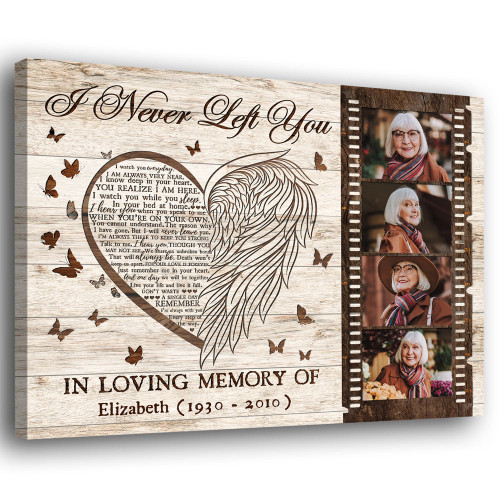 Angel Wings Memorial Sympathy Loss Of Dad Mom Personalized Canvas