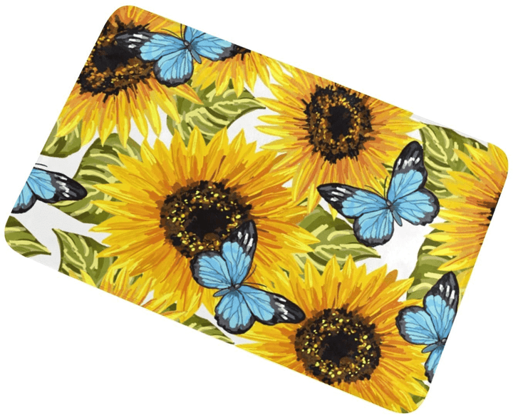 Beautiful Sunflower Butterfly Doormat