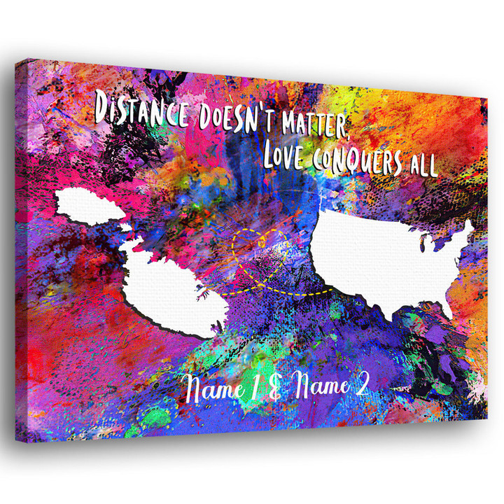 Distance Doesn?t Matter Maltese Expats Personalized Canvas