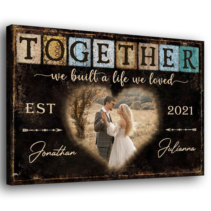 Couple Wife Husband Together Wedding Anniversary Personalized Canvas