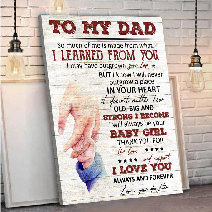 Gift For Dad Always Your Baby Girl Canvas