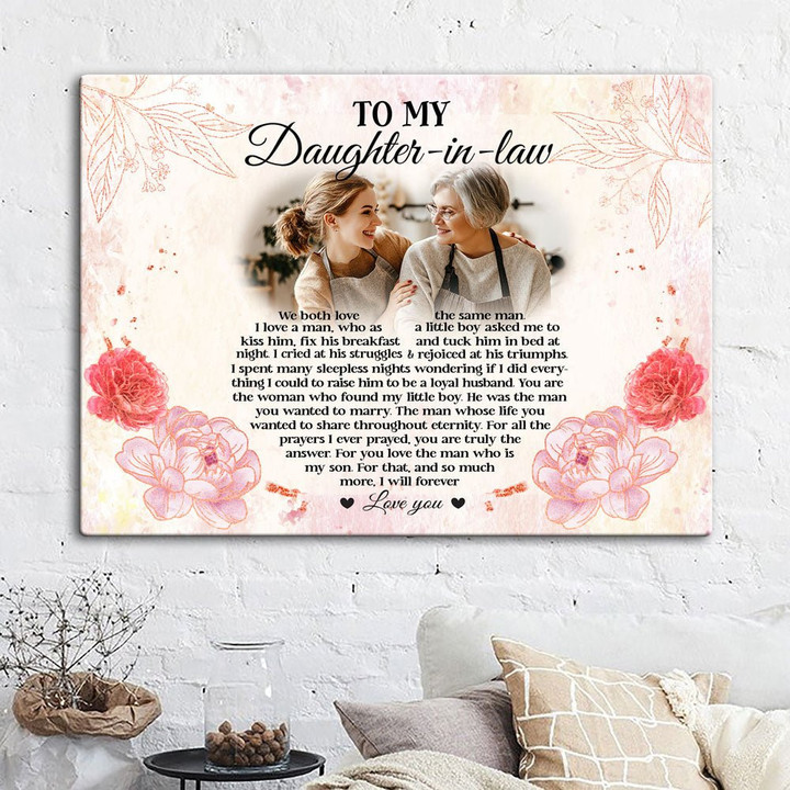 Personalized Picture Gift For Daughter In Law I Will Forever Love You Canvas