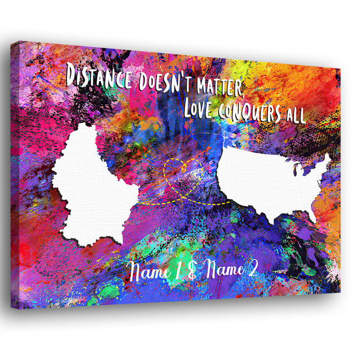 Distance Doesn?t Matter Luxembourgish Expats Personalized Canvas