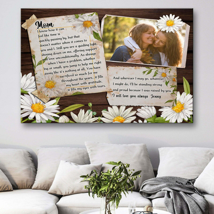 Mom Note That I Will Love You Always Custom Photo Personalized Canvas