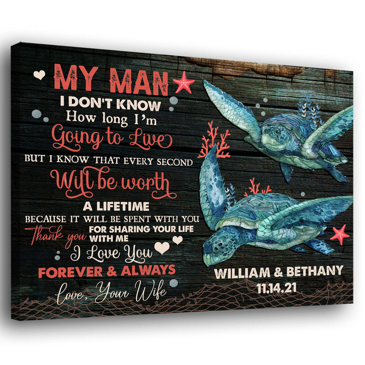 Wife Husband My Man Anniversary Meaningful Personalized Canvas