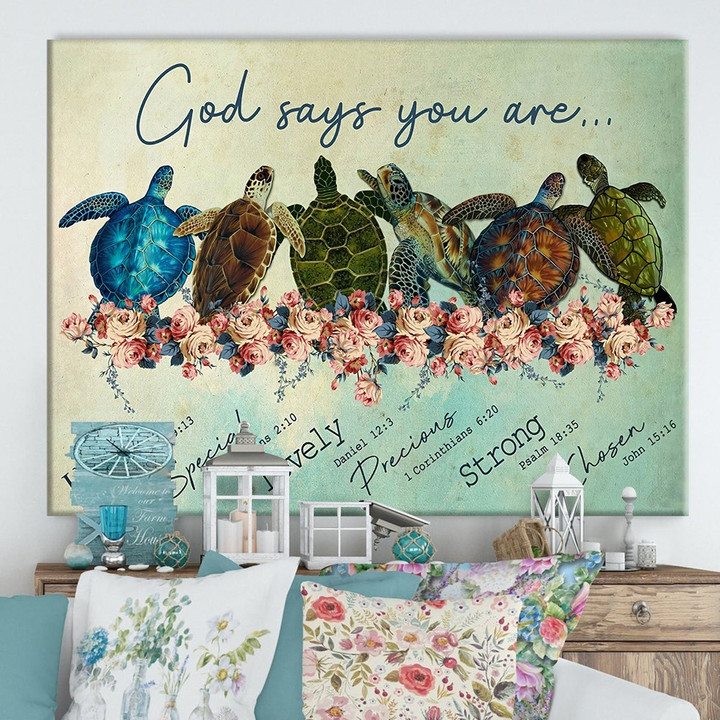 Turtle God Says You Are Unique - Canvas Print