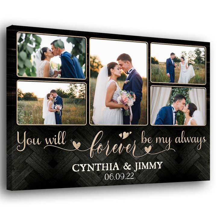 Couple Wife Husband Forever Wedding Anniversary Personalized Canvas