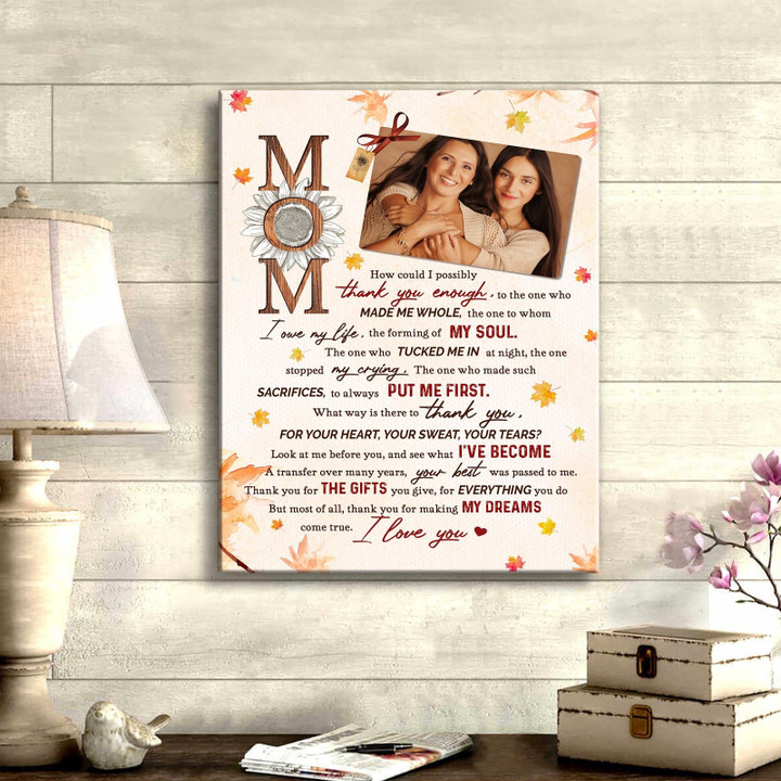 For Mom How Could I Possibility Thank You Enough Personalized Canvas