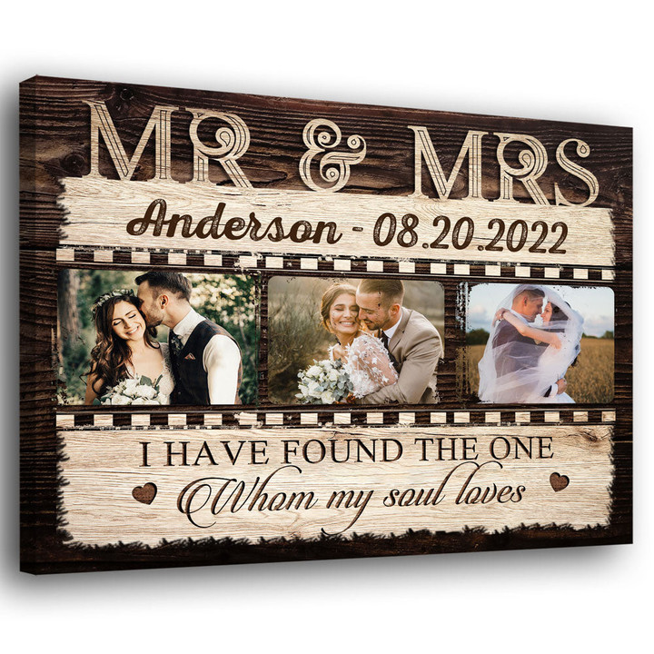 Mr & Mrs Wife Husband Together Wedding Anniversary Personalized Canvas