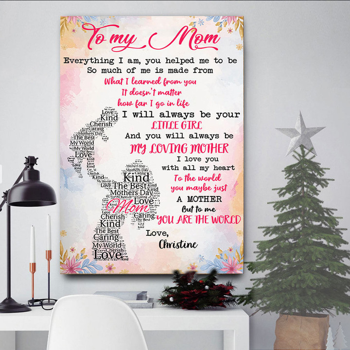 Personalized Name You're The World To Me Canvas Gift For Mom