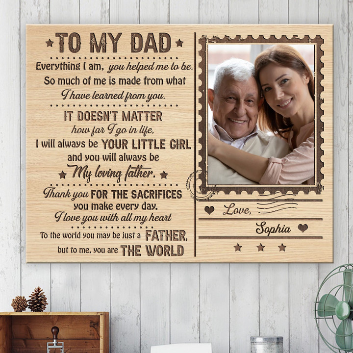 For Dad & Daughter To My Dad Personalized Canvas