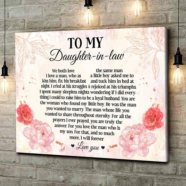 Picture Gift For Daughter In Law I Will Forever Love You Canvas