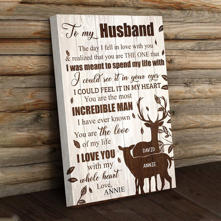 For Husband Deer The Day I Fell In Love With You Personalized Canvas