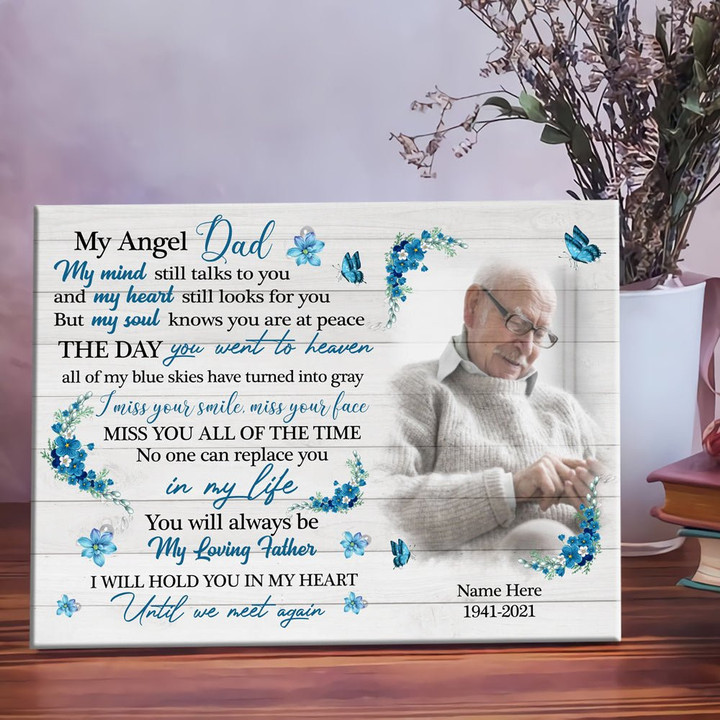 Memorial My Angel My Mind Still Talks To You Personalized Canvas