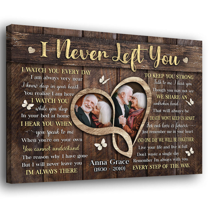 Angel Wings Memorial Sympathy Loss Of Wife Husband Personalized Canvas