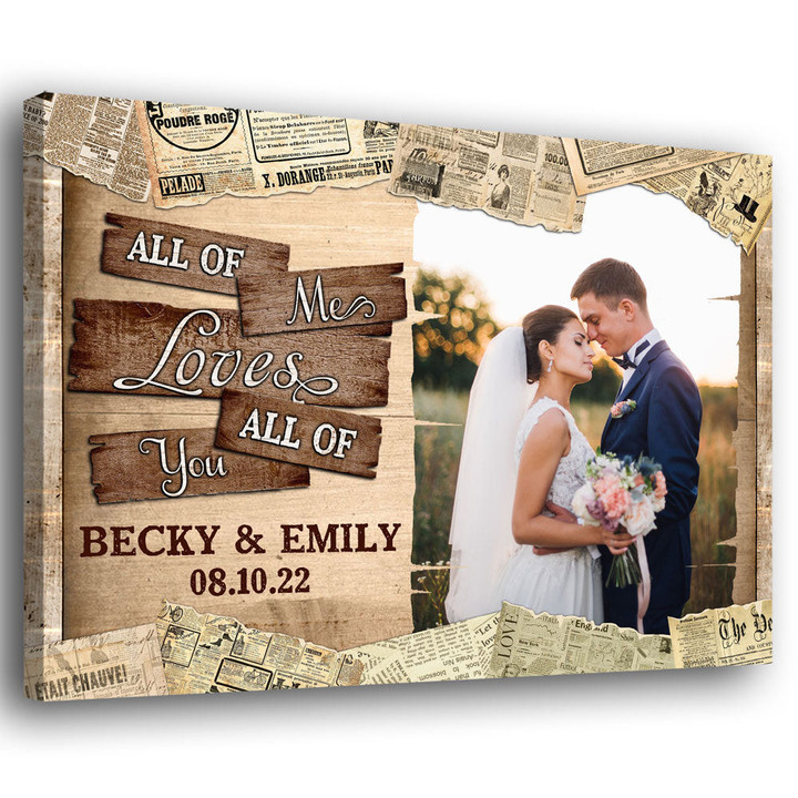 Wife Husband All Of Me Anniversary Personalized Canvas