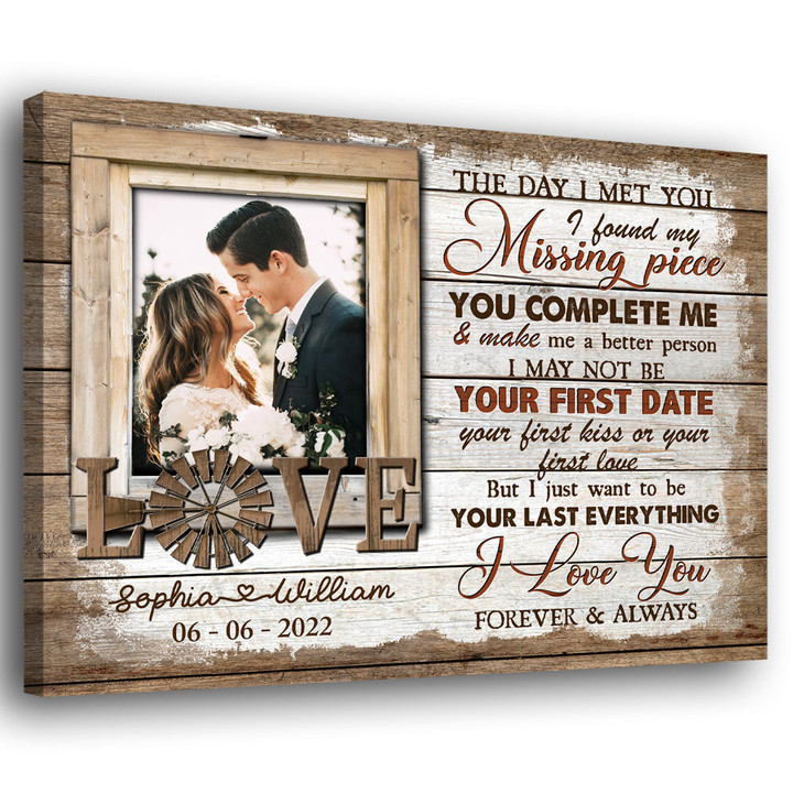 Wife Husband Couple Say Love You Anniversary Personalized Canvas