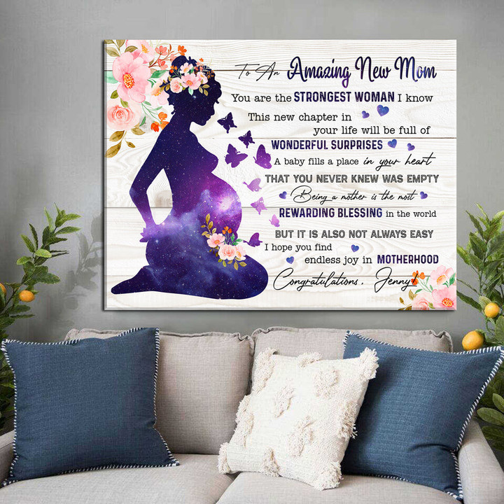 To An Amazing New Mom Meaningful Personalized Canvas