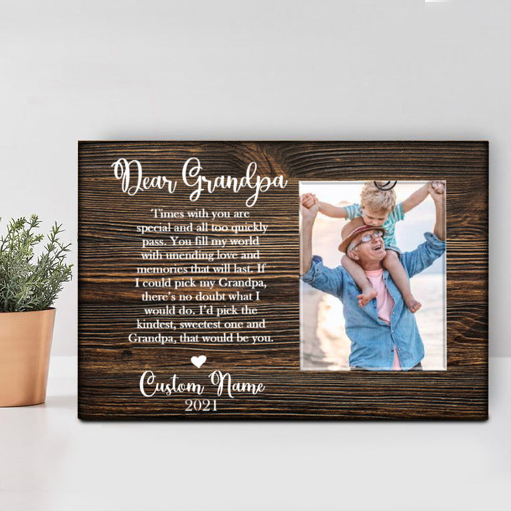 Personalized Meaningful Words To Dad Grandpa Canvas