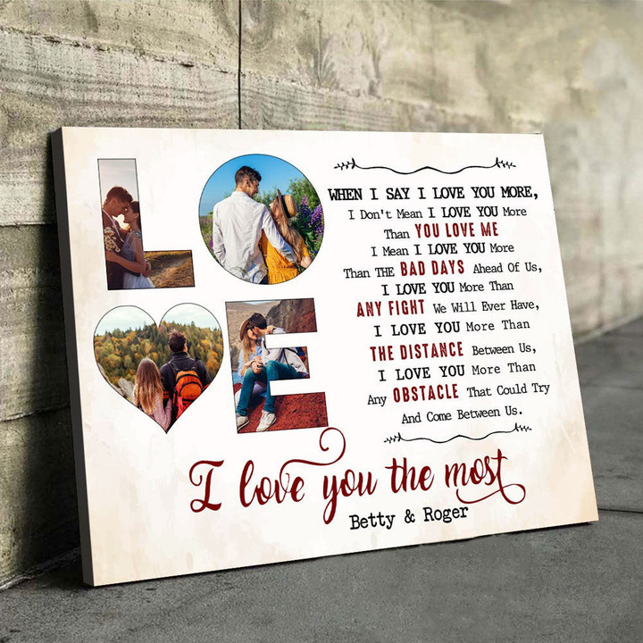 Gifts For Couple I Love You The Most Custom Photo Personalized Canvas