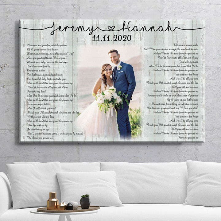 Wedding Anniversary Couple Letters Lyrics Song Personalized Canvas