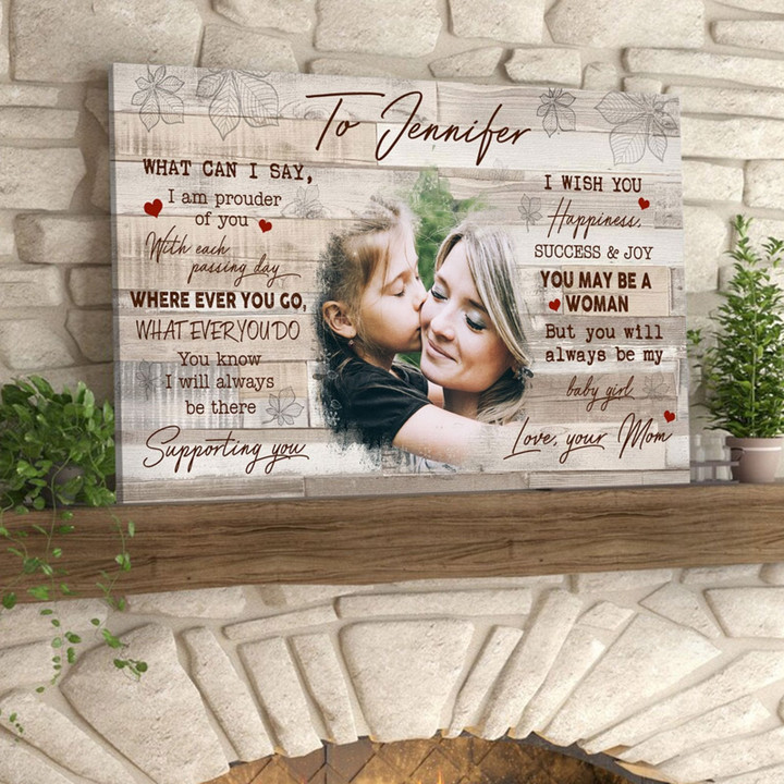 For Daughter & Mom To My Daughter Birthday Personalized Canvas