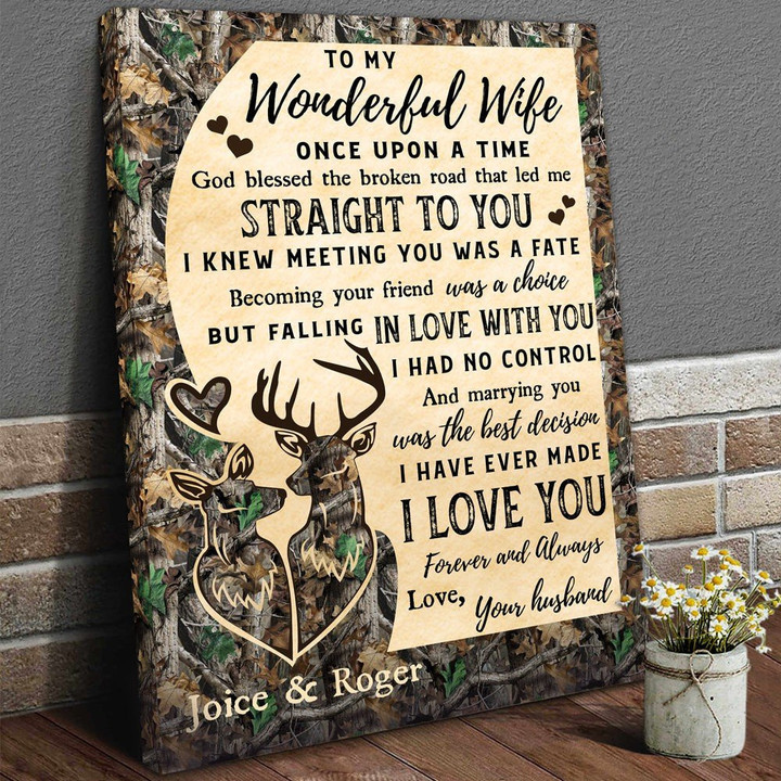Hunting Wife Lover To My Beautiful Wife Personalized Canvas