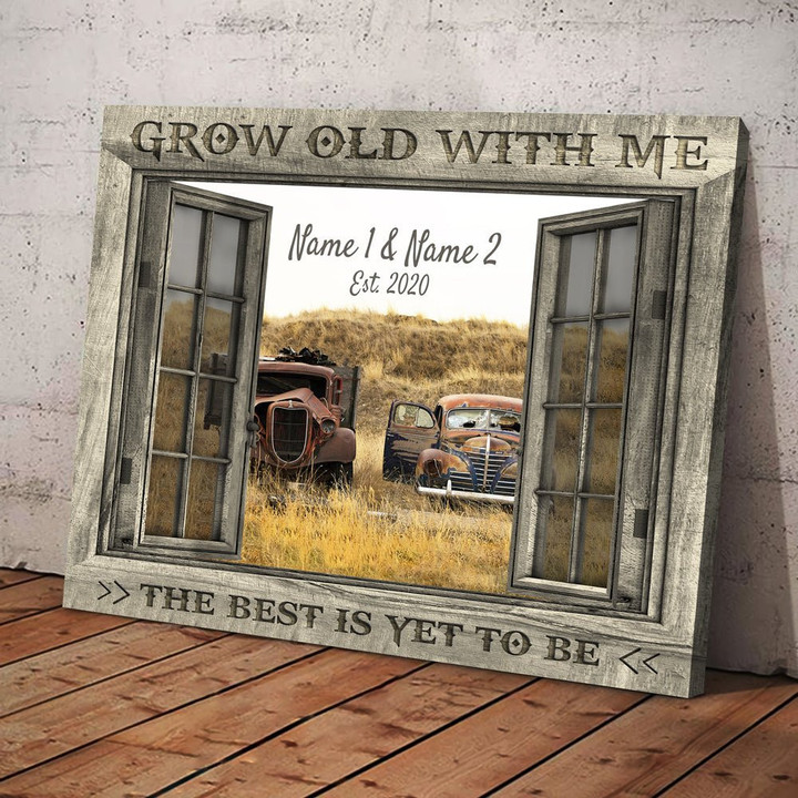 Anniversary Gift Custom Photo Grow Old With Me Personalized Canvas
