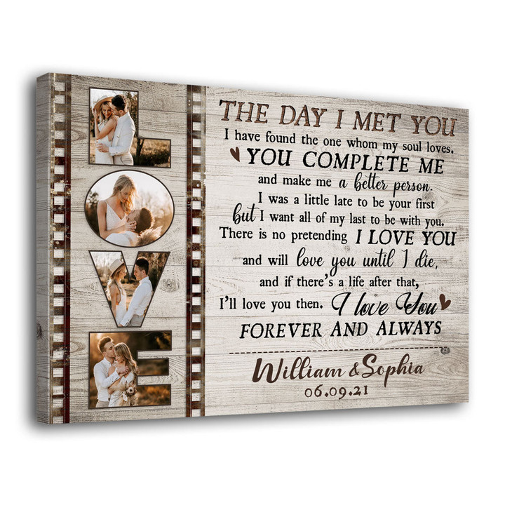Couple Anniversary The Day I Met You Personalized Canvas