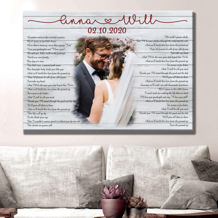 Personalized Lyrics Song 25 Years Wedding Anniversary Couple Canvas