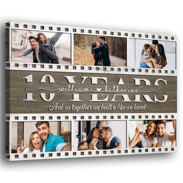 Couple 10 Years Anniversary Film Roll Meaningful Personalized Canvas