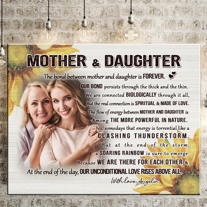 Gifts For Mom From Daughter Sunflower Personalized Canvas