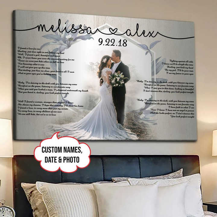 Personalized Lyric Song Wedding Anniversary Couple Gift Canvas