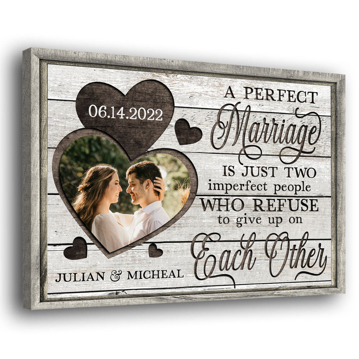 Couple Husband Wife Perfect Marriage Anniversary Personalized Canvas