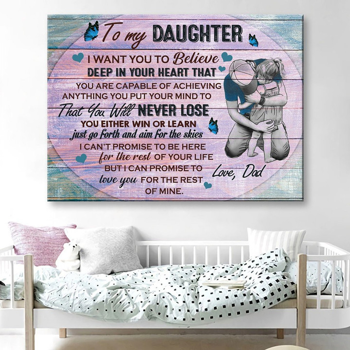 Gift For Daughter From Dad To My Daughter Never Lose Canvas