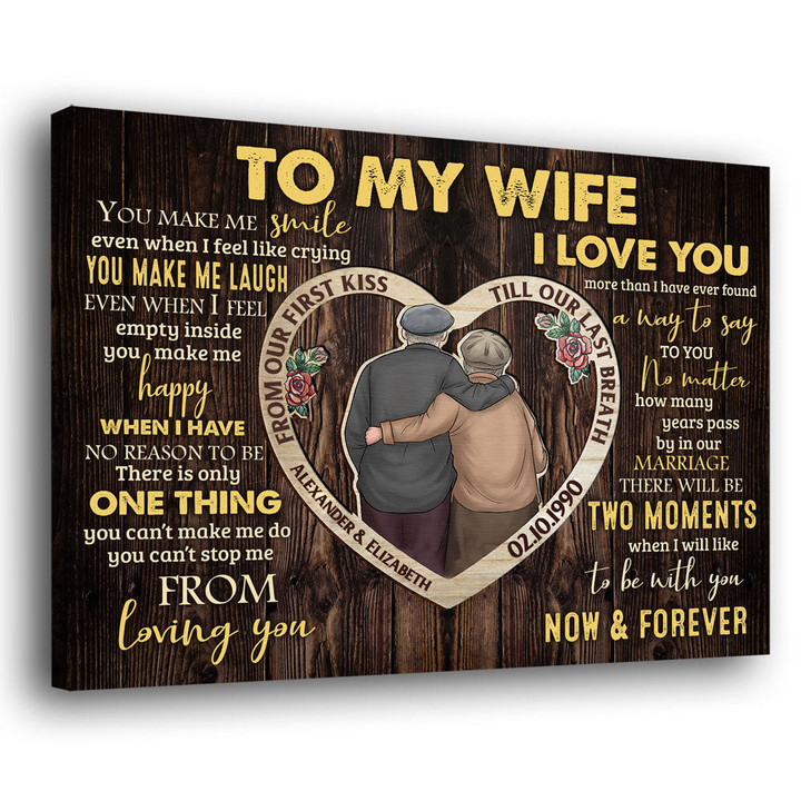 For Wife Love Now And Forever Wedding Anniversary Personalized Canvas