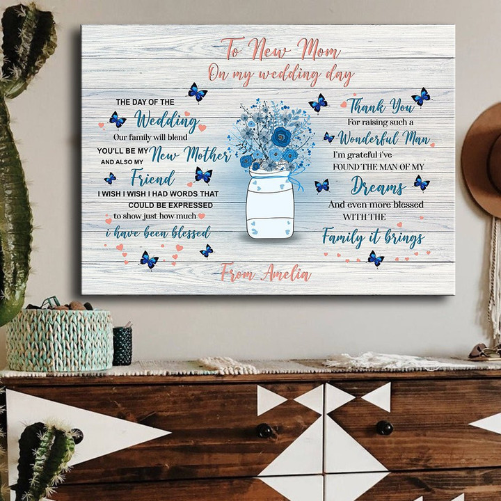 To New Mom From Daughter On My Wedding Day Personalized Canvas