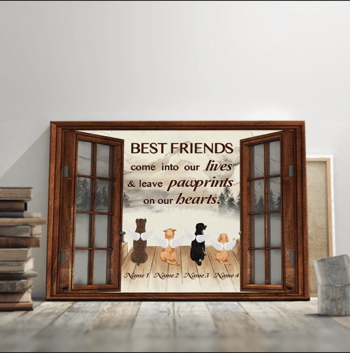 Memorial Dog Passing Best Friends Come Into Our Lives Canvas