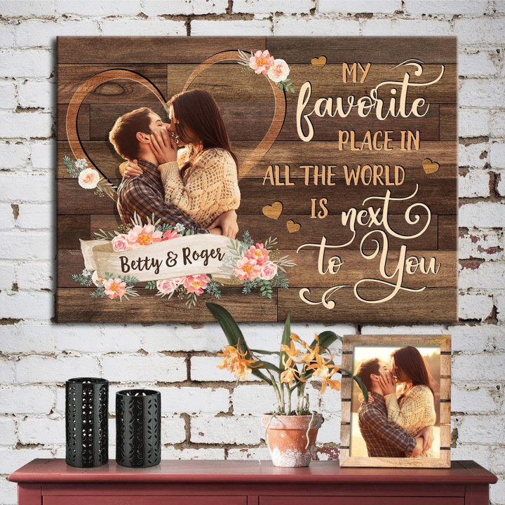 Personalized My Favorite Place in All the World Gift For Couple Canvas