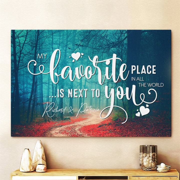 Personalized Couple Gift My Favorite Place In All The World Canvas